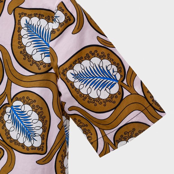 Marni SS/18 Caramel Desert-Print Leaf Short-Sleeve Blouse - Picture 6 of 11